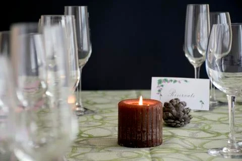 Candle light dinner. Stock Photos
