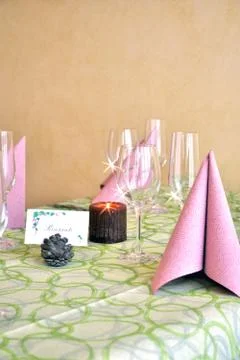 Candle light dinner. Stock Photos