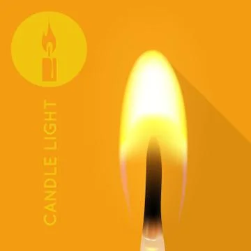 Candle light flame Stock Illustration