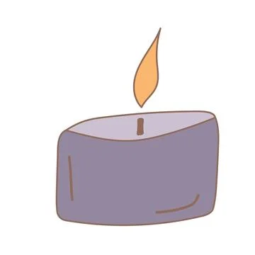 Candle light heat purple cozy element icon Stock Illustration