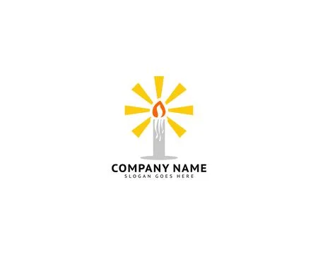 Candle light logo vector design Illustrazione stock