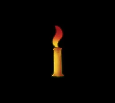 Candle light at night moving from side to side due to the wind Stock Illustration