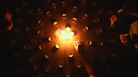 Candle Light Spread Love and Peace with fire (Religion) Vídeo Stock 248972127