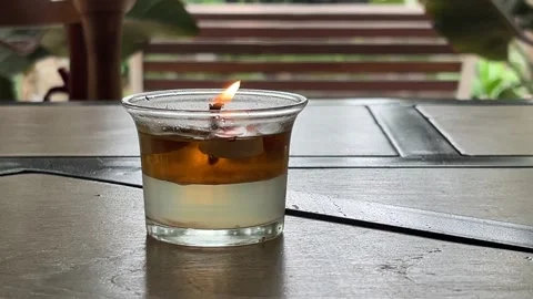 Candle Light On The Table Stock Footage 163886609