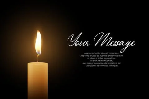 Candle Light, Vector Illustration with Burning Flame on Dark Background Stock Illustration