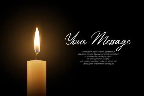 Candle Light, Vector Illustration with Burning Flame on Dark Background Stock Illustration