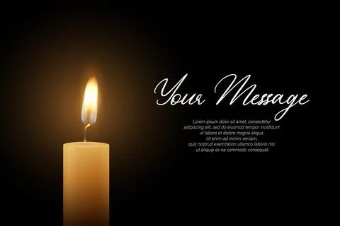 Candle Light, Vector Illustration with Burning Flame on Dark Background Stock Illustration
