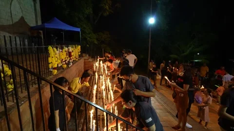 Candle light vigil. Devotion and offering Video stock 251315999