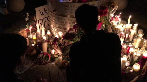 Candle light vigil in San Diego for Orlando nightclub shooting victims Stock Footage