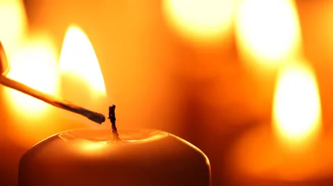 Candle - lightening Stock Footage 23412734