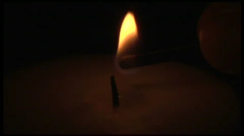 Candle lighting Close Up Stock Footage