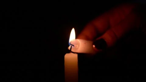 Candle Lighting, close up Stock Footage