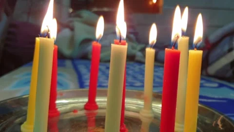 Candle lightning Stock Footage 265845731