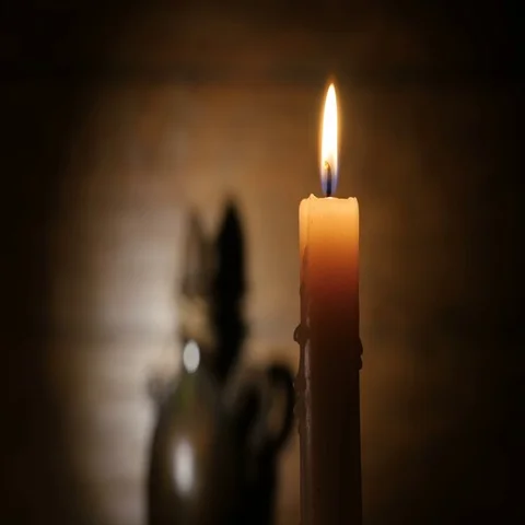Candle Lights Up and Being Blown out Slowly Stock Footage 69379286