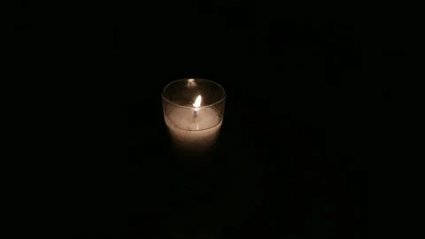 A Candle Lights in The Darkness Stock Footage 269101256