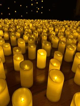 Candle Lights on the Floor Stock Photos