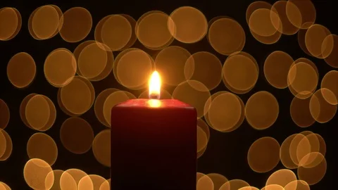 Candle lights with glow bokeh Stock Footage 82683038