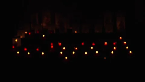 Candle Lights Going out of Focus Stock Footage 345273244
