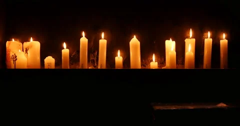 Candle lights for shaman Stock Footage 162616592