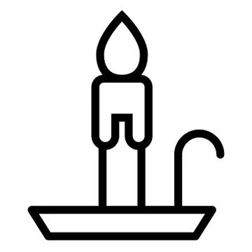 Candle line icon. Flame web vector illustration isolated on white. Candlestick Stock-Illustration