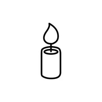 Candle Line Icon In Flat Style Vector For Apps, UI, Websites. Black Icon Stock Illustration