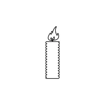 Candle line icon - Vector black on white background Stock Illustration