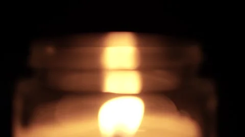 Candle Lit in Darkness with Soft Glow. Stock Footage 306858901