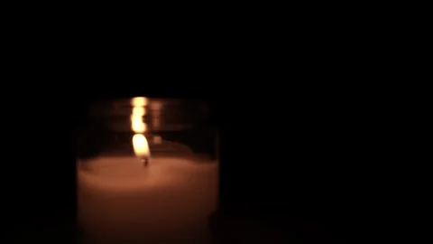 Candle Lit in Darkness with Soft Glow. Stock Footage 306858952