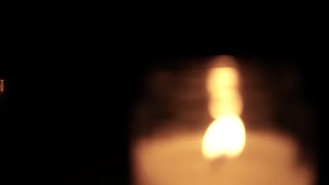 Candle Lit in Darkness with Soft Glow. Stock Footage 306859018