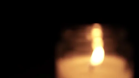 Candle Lit in Darkness with Soft Glow. Stock Footage 306859115