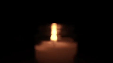 Candle Lit in Darkness with Soft Glow. Video stock 306859196
