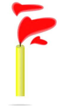 A candle is lit. The fire in the shape of a heart Stock Illustration