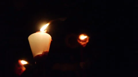 Candle lit at night Video stock 58810512