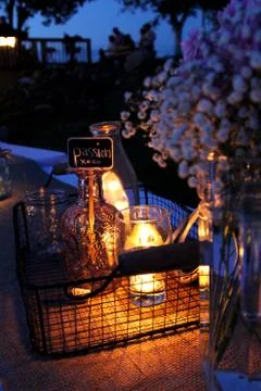 Candle lit wedding Stock Photos
