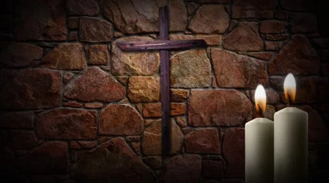 Candle Lite Cross static Stock Footage 47212955
