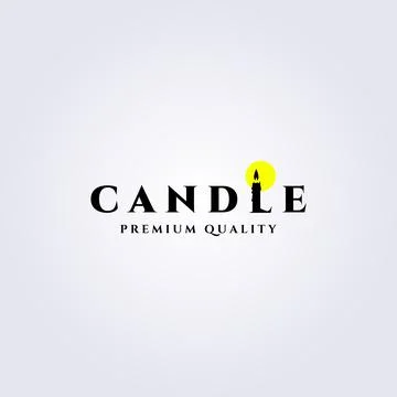 Candle logo line art vector illustration design Stock Illustration