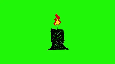 Candle looping animation on green background 動画素材 340455145