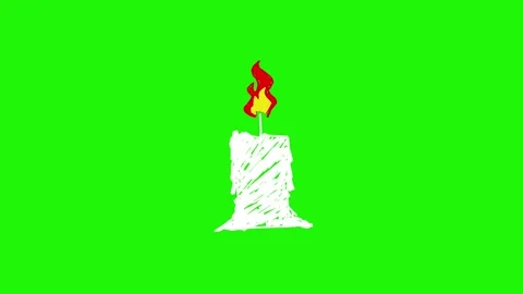Candle looping animation on green background Stock Footage 341787100