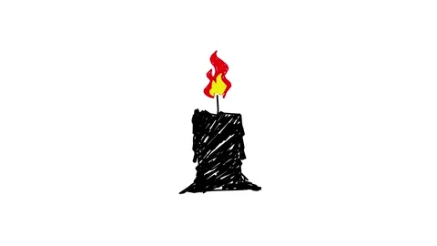 Candle looping animation on white background Stock Footage 341787090