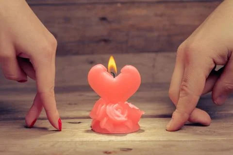 Candle of love Stock Photos