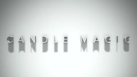 Candle magic 3D title animation white text on a white background Stock Footage 299425558