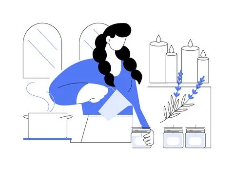 Candle making isolated cartoon vector illustrations. Stock Illustration