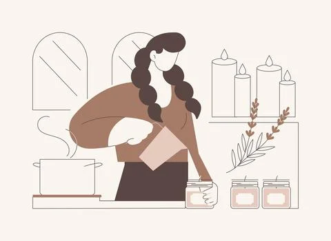 Candle making isolated cartoon vector illustrations. Stock Illustration