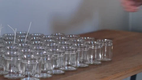 Candle making set up. Stock Footage