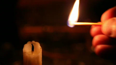 Candle &amp; match Stock Footage 744962