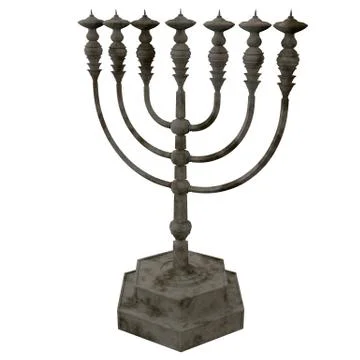 Candle menorah 3D render Illustrazione stock