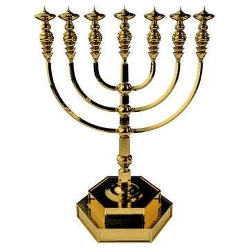 Candle menorah 3D render Stock Illustration