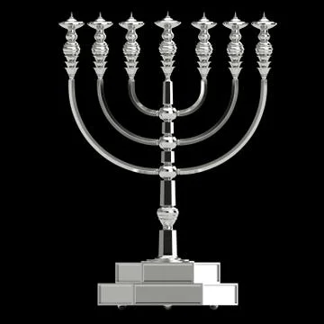 Candle menorah 3D render Stock Illustration