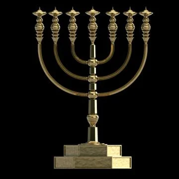 Candle menorah 3D render Stock Illustration