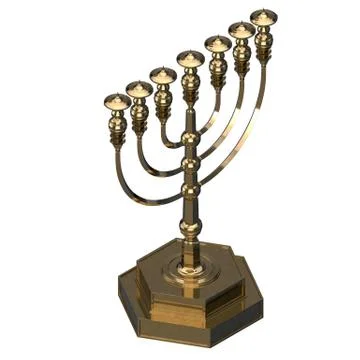 Candle menorah 3D render Stock Illustration